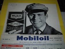 AFFICHETTE D EPOQUE 1965 TARIF DES HUILES MOBIL  MOBILOIL - bp shell esso caltex