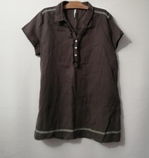 Tunique marron gris lin et