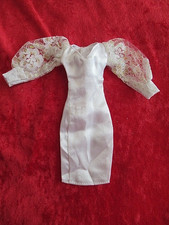 BARBIE - WHITE LACE LEG SLEEVE DRESS 80s-90s - 246-2