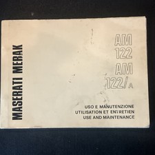 MASERATI MERAK USE AND MAINTENANCE MANUAL AM 122 / A OWNERS Manual