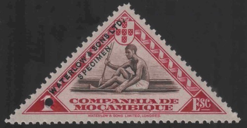 Mozambique 1937 1e canoe - mozambique,