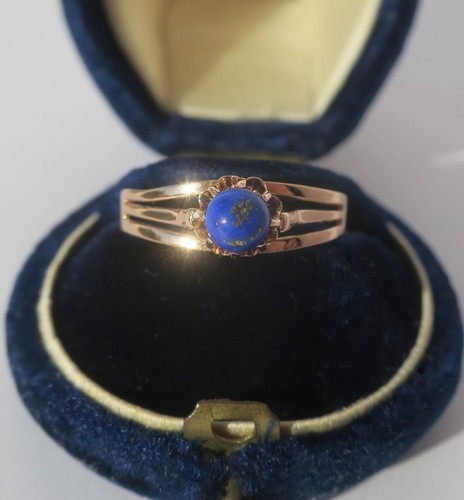 Bague solitaire ancienne lapis - ancienne,