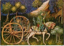 Art - Painting - Gaston Phébus - The Book of Hunting - The Camouflaged Cart