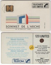 C42.610 SOMMET DE L’ARCHE 07/1989 PRIVATE TELECARD 120 U CHIP SC4On P7