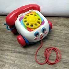 Vintage 2000 Fisher Price Chatter Telephone Pull Toy Moving Eyes Rotating Dial