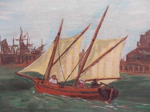 Peinture huile sur panneau - huile,