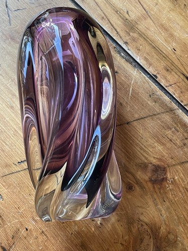 Cranberry art glass mcm vase - cranberry,
