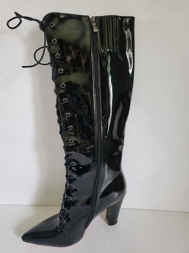Bottes fourrées noires vernis
