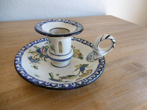 Bougeoir faience gien decor - faience,