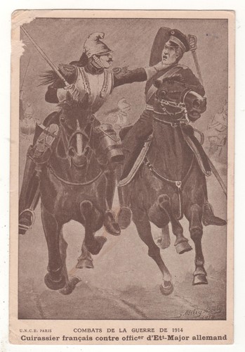 Cpa militaria combat - de, 1914
