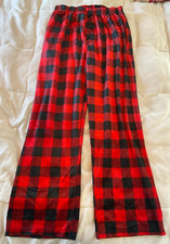$Followme Men's Very Soft Red Black Pull On Polyester Pajama Lounge Pants Size L