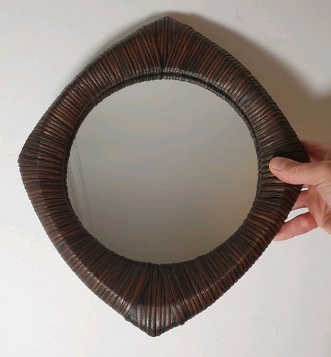 Miroir vintage rotin - miroir, osier