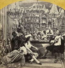 Genre Scene Au théâtre Le Guitariste c1865 Photo Stereo Vintage Albumin