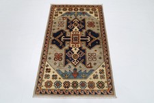Tapis de zone géométrique kazak de 3 x 5 pieds tapis afghan traditionnel en...