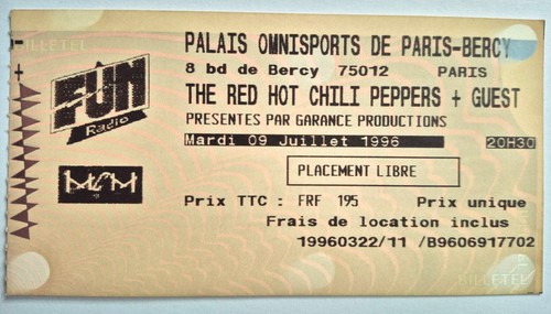 Ticket concert red hot chili - concert,