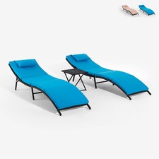 Lot de 2 chaises longues en