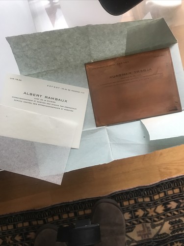 Plaque gravée cuivre pour