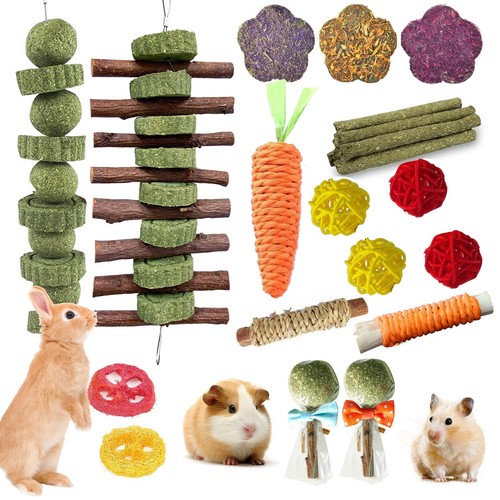 Wdefun 21pcs rabbit chew - chew, toys