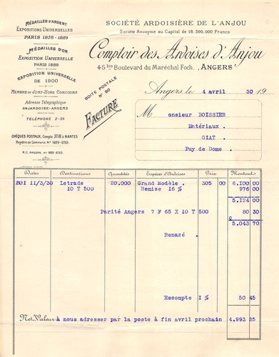 1930 societe ardoisiere l - 1930,