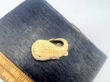 Vintage 3D Carved Carp Fish Koi Intricate Asian Pendant Focal Bead Finding RO-DO