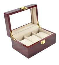 Boîte à montres en bois coffret luxe 3 emplacements organisateur rangement