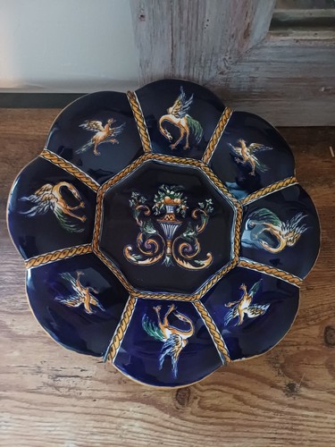 Assiette décorative bleu - bleu, de