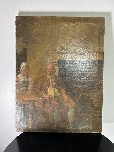 Tableau ancien huile sur toile - ancien,