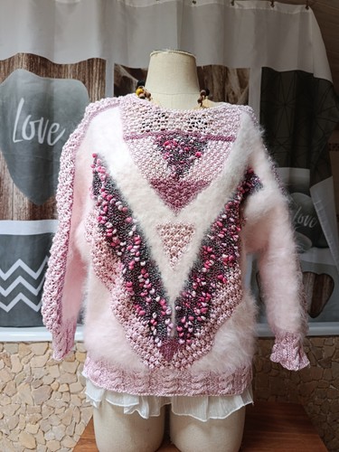 Superbe pull angora rose - pull,