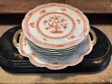 Limoges Haviland. Porcelain dessert service tree of life model coral.