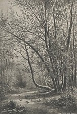 École de Barbizon Pantotypie Thiel ainé d'un fusain Smith (collection 15) 1877 