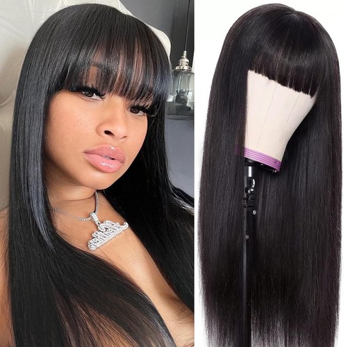 Straight wigs with bangs - wigs,