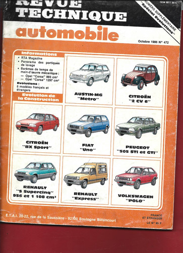 Revue technique automobile - technique,