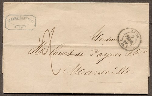 Marque postale lyon vers - -,