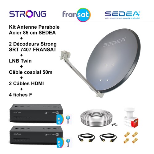 Kit parabole 85cm lnb twin - +, +