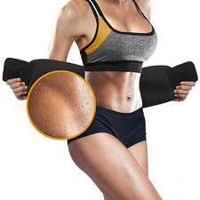 Waist Trainer for Women & Men Lower Belly Support Belt Sauna Effect Black L Size