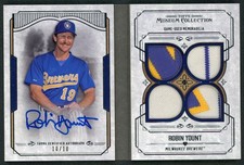 2015 Topps Museum Robin Yount Primary Pieces Quad Patch Auto Booklet 10/10