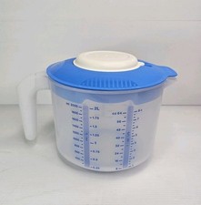 Tupperware Mix N' Pour 2L Jug Blue Mixing Pouring Measuring Storage BRAND NEW 