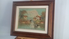 OLD HSP OIL ON PANEL 60 X 50 LANDSCAPE WATERFRONT PAINTING