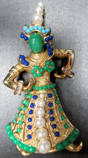 BOUCHER Thai Asian Siamese Dancer Vintage Pin Brooch