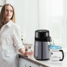 VEVOR Distillateur d'Eau Machine à Distiller l'Eau 1L/h Récipient 4L en Inox