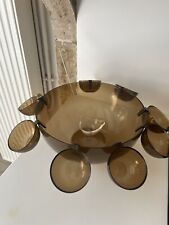 Service à punch avec louche 8 tasses PLASTIQUE FUMÉ GUZZINI ROMA DESIGN ITALIE