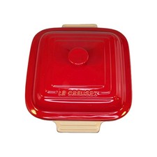 Le Creuset Square 3 Qt Casserole Dish w/ Ceramic Lid Cerise-Cherry-Discontinued