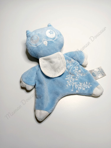 Doudou plat hibou chouette - doudou, hibou/chouette