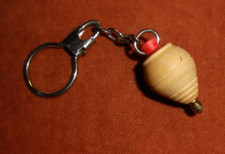 Small Wooden Turned BOUSE SPINNING TOP - 35mm Longx 20mm Diameter.