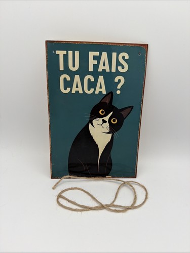 Plaque chat fais - tu, caca