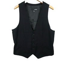Owk Gilet costume Homme taille L 53 cm noir mariage waistcoat 71% poly 29% visco