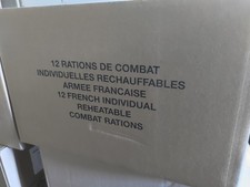 Box of 12 French combat rations RCIR 24h (2 meals), several menus