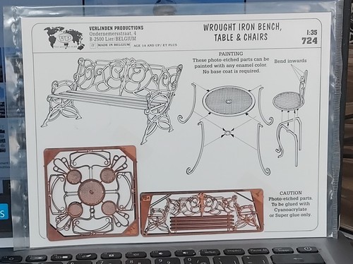 Verlinden wrought iron bench - wrought,