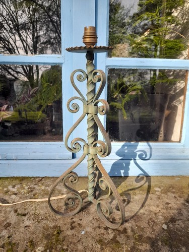 Pied lampe fer forgé - lampe,