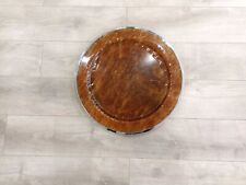 Vintage 70s 80's Neoclassical Chrome Frosted Effect Lucite Round Tray